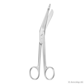 Lister Verbandschere seitwärts gewinkelt 1 Blatt mit Knopf