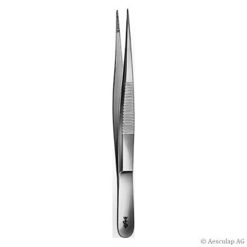 Splitterpinzette, gerade, gerieft, 8 cm 0