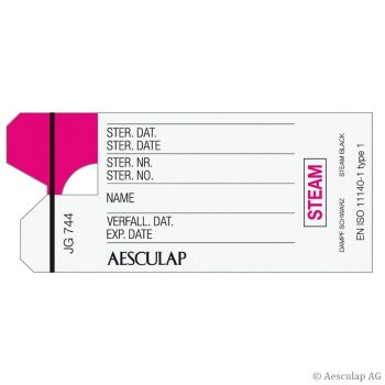 Indikatorplomben mit Kleberücken und Prozessindikator Dampf