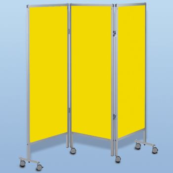 Wandschirm 3-flügelig, fahrbar, Farbe: gelb/gelb/gelb