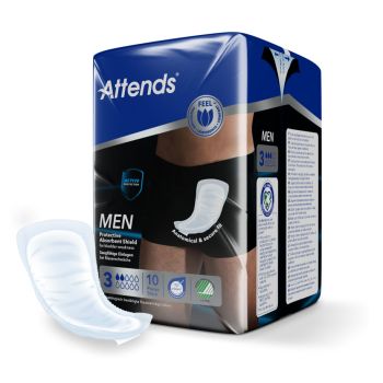 Attends Men 3 Protective Absorbent Shield Inkontinenzeinlagen (10 Stck.)