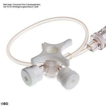 BD Connecta Plus 3 Dreiwegehahn, mit 10 cm Verlängerungsschlauch