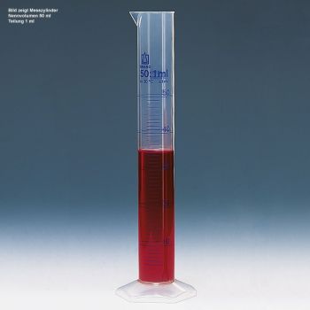 Messzylinder, hohe Form, PP, 50 ml : 1 ml