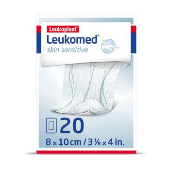 Leukomed skin sensitive steril, Vlies- Wundverband 8 cm x 10 cm (20 Stck.)