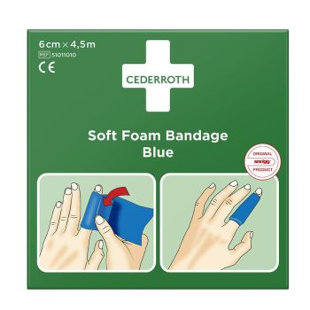Cederroth Soft Foam Bandage Blue selbstklebendes Pflaster 6 cm x 4