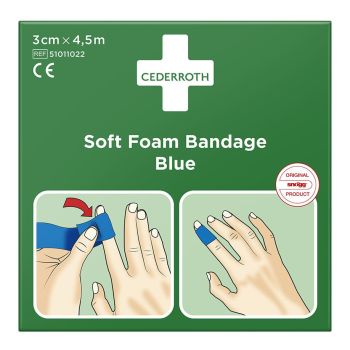 Cederroth Soft Foam Bandage Blue selbstklebendes Pflaster 3 cm x 4