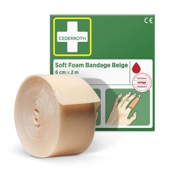 Cederroth Soft Foam Bandage Beige selbstklebendes Pflaster 6 cm x 2 m