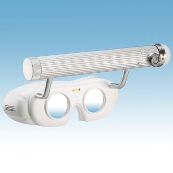 LED Nystagmusbrille weiß, Batterieversion