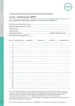 Protokollvordruck für Erythrocyten -kostenlos-