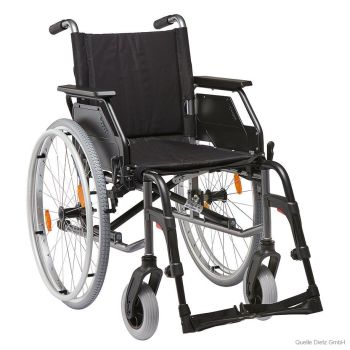 Faltrollstuhl Caneo_B anthrazit Bezug Nylon schwarz Sitzbreite 48 cm