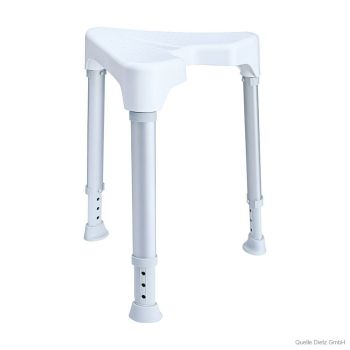 TAYO Duschhocker dreieckig, weiß, Stuhlbeine silber