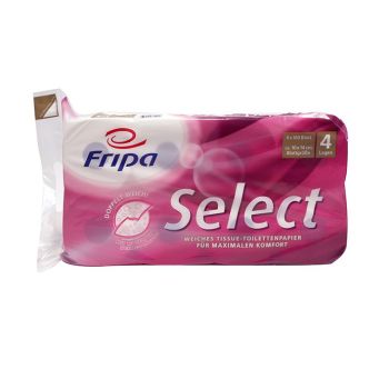 Fripa - Toilettenpapier select, 4-lagig (6 Pack à 8 x 160 Bl.)