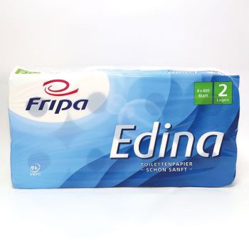 Fripa - Toilettenpapier Edina, 2-lagig (6 Pack à 8 x 400 Bl.)