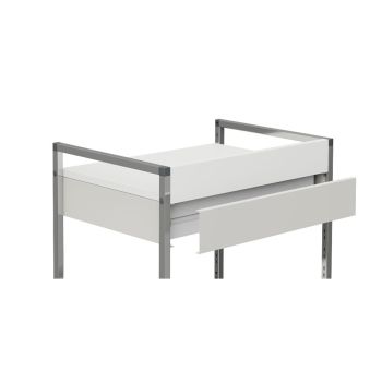 Schubladenrückblende weiß, 100 mm hoch, für Variocar 60