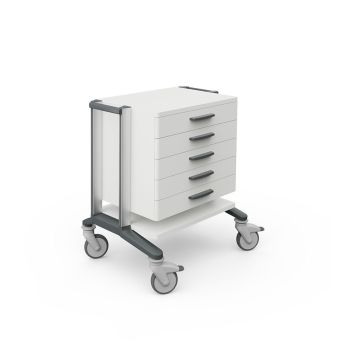 doppio 60 Narkosewagen, weiß, mit 2 Ab- lageplatten