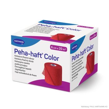 Peha-haft Color rot Fixierbinde 20 m x 6 cm einzeln verpackt