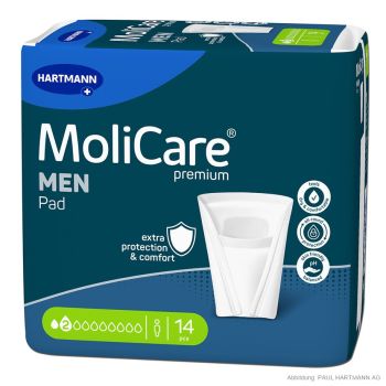 MoliCare Premium MEN PAD 2 Tropfen Inkontinenzeinlagen (14 Stck.)