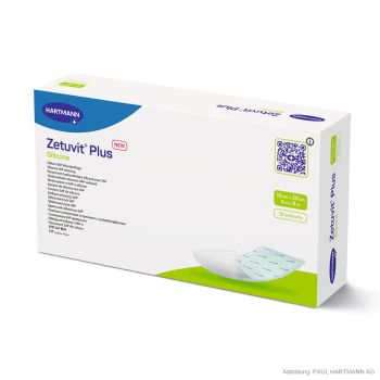 Zetuvit Plus Silicone Saugkompressen steril 10 x 20 cm (10 Stck.)