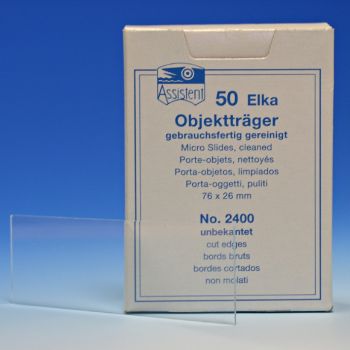 Objektträger Elka 76 x 26 mm (50 Stck.) geschnitten