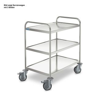 Medizinischer Servierwagen Edelstahl, mit 3 Böden 800 x 500 mm