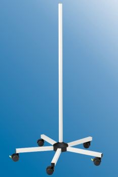 Standrohr auf Rollfuß, Stahl, weiß beschichtet