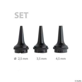 Dauer-Ohrtrichter-Set schwarz, (je 1 x Ø 2