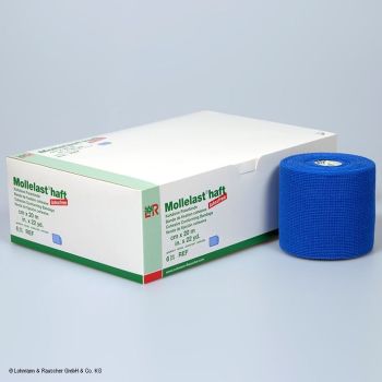Mollelast haft color latexfrei Fixierbinden blau