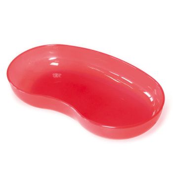 Nierenschale aus PP, rot transluzent, 260 x 137 x 40 mm