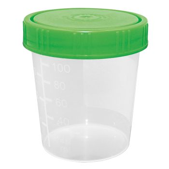 Urinbecher 100/125 ml mit Schraubdeckel grün