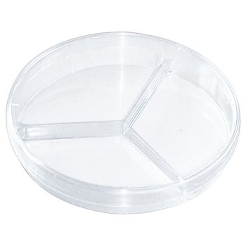 Petrischalen Ø 9 cm, mit Nocken, dreigeteilt