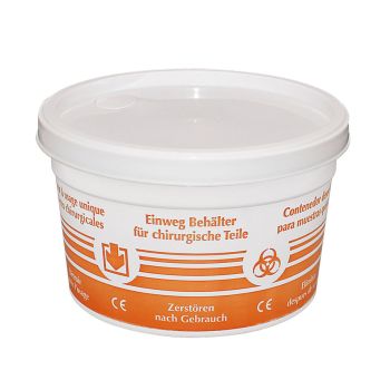 Formalin-Einwegbehälter, klein, Ø 125 mm 500 ml Inhalt mit Deckel (180 Stck.)