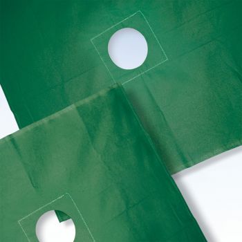 Abdecktuch 40 x 40 cm forstgrün 100 % Baumwolle mit Loch Ø 7 cm