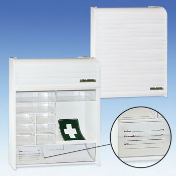 Verbandschrank Kunststoff mit Jalousie, 42 x 10 x 48 cm