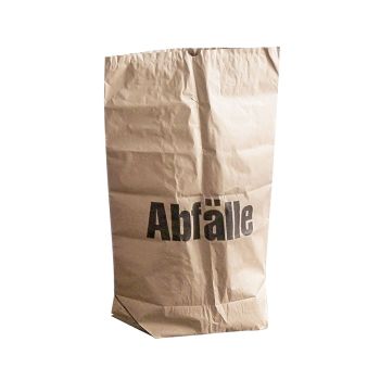 Papiersack 70 Ltr., 550+200 x 850 mm, mit Aufdruck ''Abfälle''
