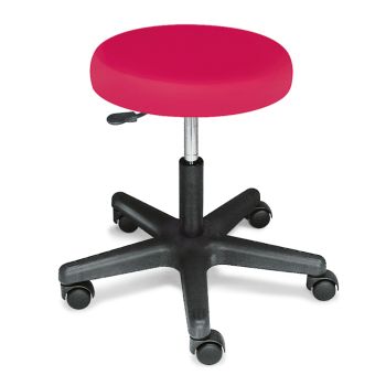 Rollhocker ratiomed fuchsia mit schwarzem Kunststofffußkreuz