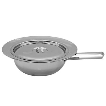 Stechbecken aus Edelstahl mit Deckel für Erwachsene