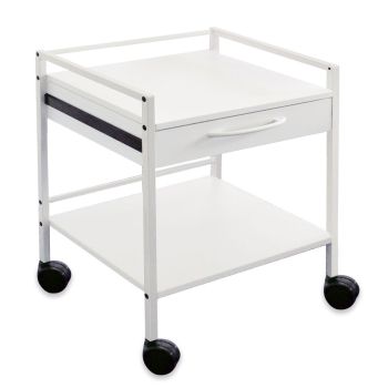 Vielzweckwagen mit 1 Schublade pulverbeschichtet grauweiß