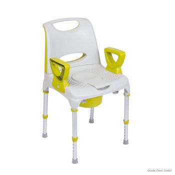 Dusch- und Toilettenstuhl AQ-TICA Confort mit großer Rückenlehne