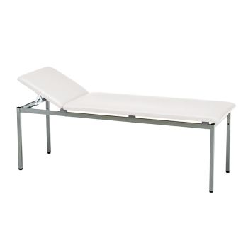 Untersuchungsliege classic weiß, graualuminium lackiert