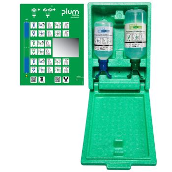 Plum Augen-Notfallstation Duo mit 2 Flaschen in Wandbox mit Anleitung