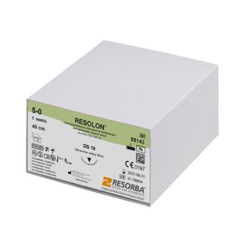 RESOLON DS 18 5/0=1 blau monofil, Nahtmaterial Fadenlänge 45 cm (36 Stck.)