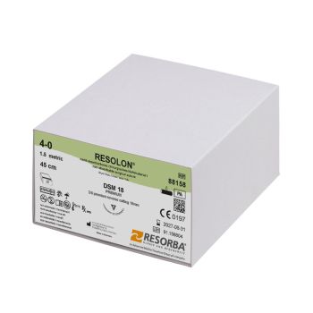 RESOLON DSM 18 4/0=1,5 blau monofil, Nahtmaterial Fadenlänge 45 cm (36 Stck.)