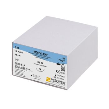 MOPYLEN DS 21 4/0=1,5 blau monofil, Nahtmaterial Fadenlänge 45 cm (36 Stck.)