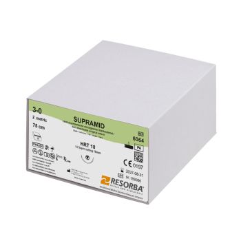 SUPRAMID HRT 18 3/0=2 schwarz, Nahtmaterial Fadenlänge 75 cm (36 Stck.)