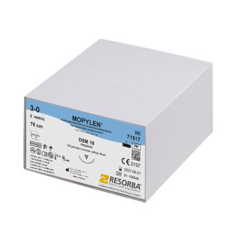 MOPYLEN DSM 18 3/0=2 blau monofil, Nahtmaterial Fadenlänge 75 cm (36 Stck.)