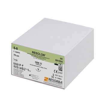 RESOLON DSM 13 5/0=1 blau monofil, Nahtmaterial Fadenlänge 75 cm (36 Stck.)