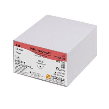 PGA-RESOQUICK HR 22 4/0=1,5, ungefärbt, Nahtmaterial Fadenlänge 70 cm (24 Stck.)