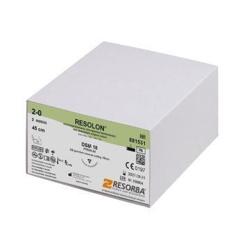 RESOLON DSM 18 2/0=3 blau monofil, Nahtmaterial Fadenlänge 45 cm (36 Stck.)