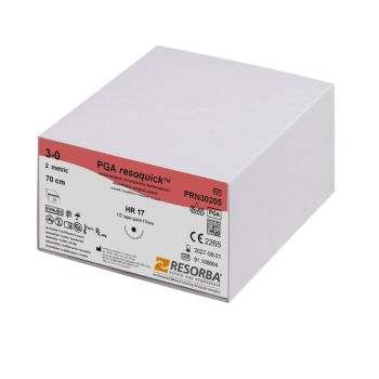 PGA-RESOQUICK HR 17 3/0=2, ungefärbt, Nahtmaterial Fadenlänge 70 cm (24 Stck.)