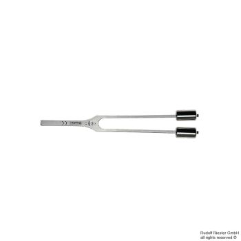 Stimmgabel c 128 Hz, Stahl, mit Dämpfern